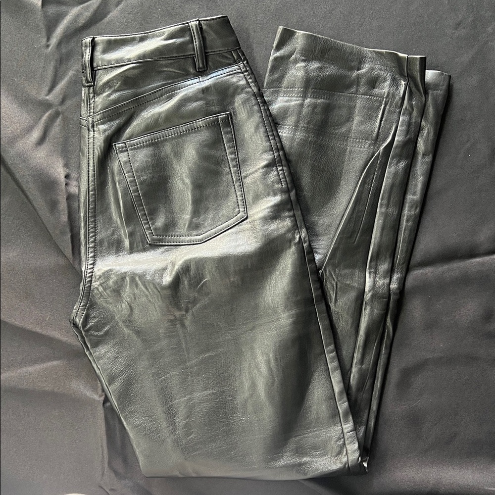 Aritzia Wilfred Black Faux Leather Trousers